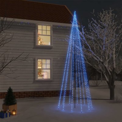 vidaXL Vánoční strom s hrotem 732 modrých LED diod 500 cm – Zboží Mobilmania