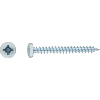 Uni vrut s půlkulatou hlavou PZ1 plný závit bíle pozinkovaný 3 x 20 mm, 80 ks – Hledejceny.cz
