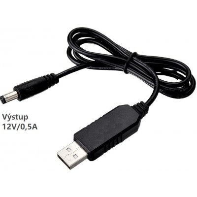 W-star RD12v05A USB, převodník 5V na 12V/0,5A, step-down, 1,5m – Zboží Mobilmania