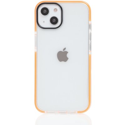 Pouzdro DEVIA Apple iPhone 13 - plastové / gumové - čiré / oranžové linky