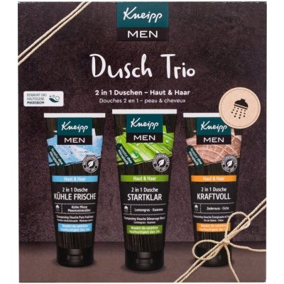 Kneipp Men Shower Trio sada sprchový gel 2 In 1 Ready To Go 75 ml + sprchový gel 2 In 1 Cool Freshness 75 ml + sprchový gel 2 In 1 Powerful 75 ml pro muže