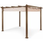 Blumfeldt Pantheon Rust, pergola, hliníkové hranaté trubky, 3 x 3 m, 4 rohové sloupy, voděodolná Hnědá – Zbozi.Blesk.cz