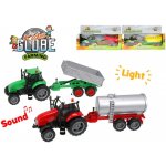 Kids Globe Traktor kov 25 cm na setrvačník s vlečkou na baterie se světlem a zvukem – Hledejceny.cz