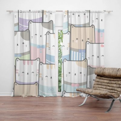 Sablio Závěs Barevná koťátka: 2ks 140x250cm – Hledejceny.cz