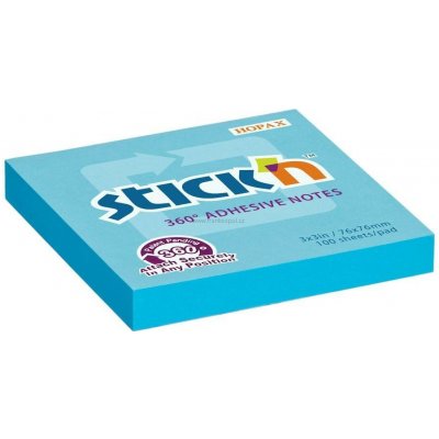 Samolepicí bloček Stick'n by Hopax 360°, 76 x 76 mm, 100 lístků, modrý – Hledejceny.cz