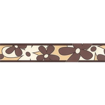 IMPOL TRADE 69042 Samolepící bordura květy hnědé, rozměr 5 m x 6,9 cm – Hledejceny.cz