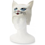 Wooline Čepice Kočka modrooká špičaté uši krémová – Zboží Dáma