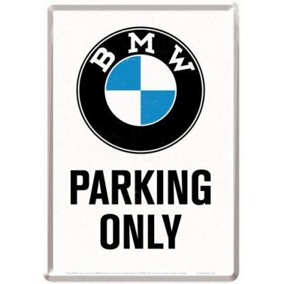 Postershop Plechová pohlednice - BMW Parking Only White – Zboží Mobilmania