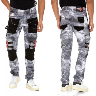 Cipo & Baxx kalhoty pánské CD805 šedá – Zboží Mobilmania