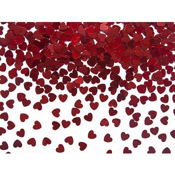Svatební konfety srdíčka červená 5 mm 30g