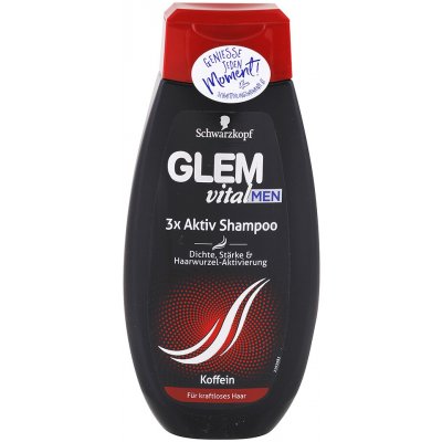 Glem Vital Men pánsky šampón s kofeinem 350 ml