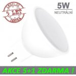 LED21 LED žárovka 5W GU5.3 320lm 12V DC Neutrální bílá, 5+1 – Zboží Živě