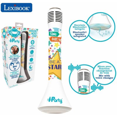 Lexibook Bezdrátový karaoke mikrofon iParty s vestavěným reproduktorem a světelnými efekty – Zboží Mobilmania