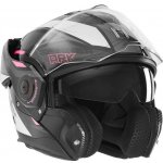 NOX PREMIUM helma výklopná FLIP-BACK (čelist sklopná dozadu) s hledím SPINNER ARK barva černá/bílá/růžová velikost M