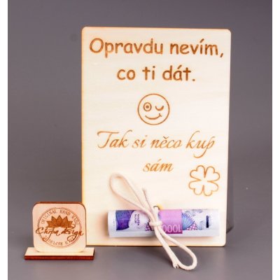 Pokladnička dřevo cedulka na peníze M PRO NĚHO – Zboží Dáma