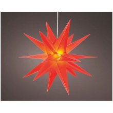 Lumineo Osvětlená červená hvězda ø40x40cm 6 světelných zdrojů vně