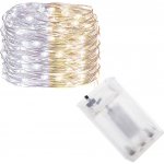 SPRINGOS LED řetěz Nano Duo 10m 100LED 3xAA bílá zlatá – Zboží Dáma