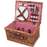 Boltze Home Piknikový proutěný košík DARCEL, talíře, sklenice, příbory, růžový – Hledejceny.cz
