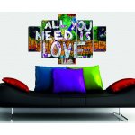 ASIR Sada nástěnných obrazů ALL YOU NEED IS LOVE 92 cm MDF – Sleviste.cz