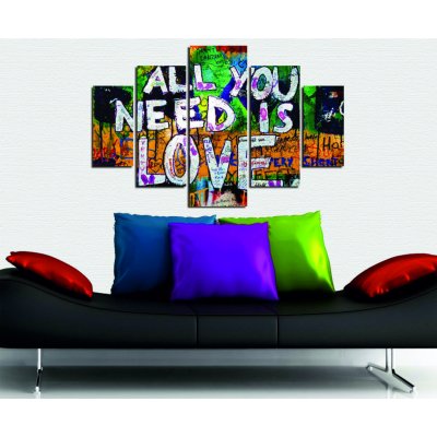 ASIR Sada nástěnných obrazů ALL YOU NEED IS LOVE 92 cm MDF – Sleviste.cz