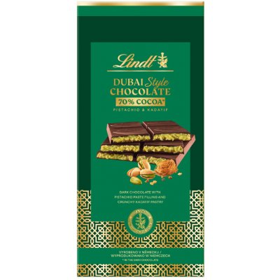 Lindt Dubai Style Chocolate Dark 70% 145 g – Sleviste.cz