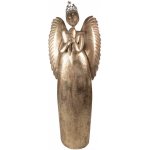 Clayre & Eef Zlatá antik kovová dekorace anděl v životní velikosti Christmas Angel 74*31*204 cm – Hledejceny.cz