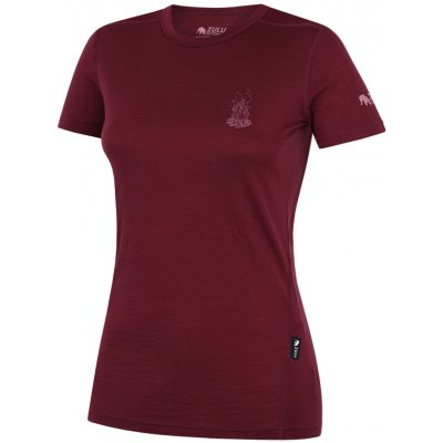 Zulu Dámské triko Merino Fire 160 Short vínová – Zboží Mobilmania
