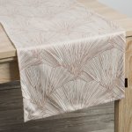 Eurofirany Běhoun Goja krémový běhoun z listů ginkga Pierre Cardin s lesklým velurovým potiskem 40x140 cm – Hledejceny.cz