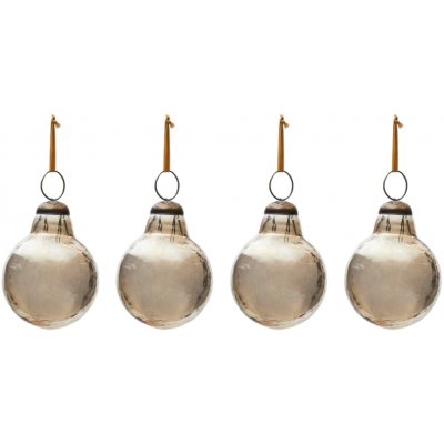 Set čtyř hnědých skleněných vánočních ozdob Kave Home Piril 6 cm – Zboží Dáma