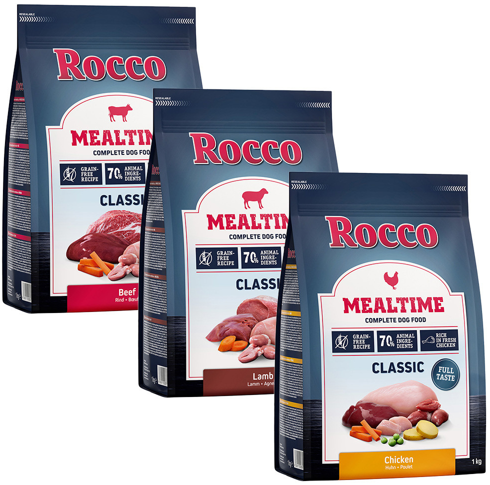 Rocco Mealtime mix 1 hovězí kuřecí jehněčí 3 x 1 kg