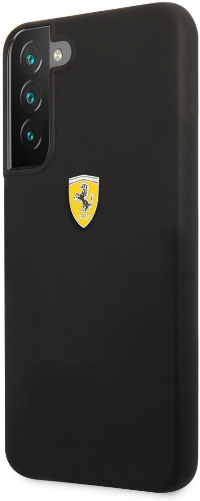 Pouzdro Ferrari Liquid Silicone Metal Logo Samsung Galaxy S22+ černé