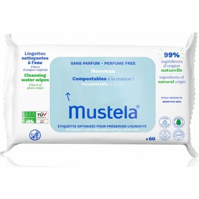Mustela Compostable at Home Cleansing Wipes Perfume Free čisticí ubrousky bez parfemace pro děti od narození 60 ks – Hledejceny.cz
