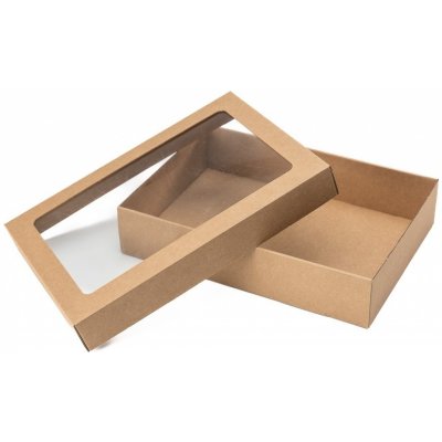 Eobaly.cz Dárková krabice dno + průhledné víko 340x230x70 mm 25 ks – Sleviste.cz