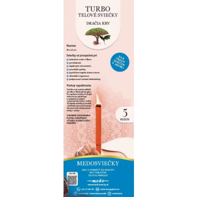 Medosviecky Tělové svíčky Dračí krev turbo 5 ks – Hledejceny.cz