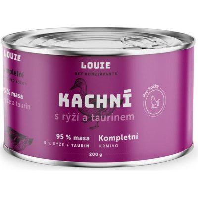 Louie pro kočky kachní s rýží a taurin 6 x 200 g