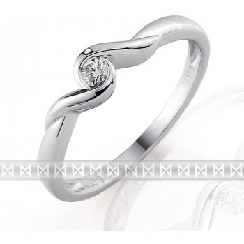 Klenoty Budín zásnubní dívčí diamantový prsten s bílým diamantem z bílého zlata 3860038 0 53