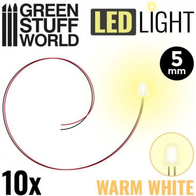 Green Stuff World LED dioda teplá bílá 5 mm 10 ks – Zboží Mobilmania