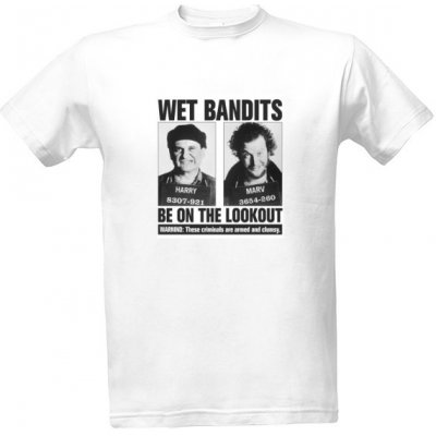 Tričko s potiskem Mokri bandite Sam doma pánské bílá – Zboží Dáma