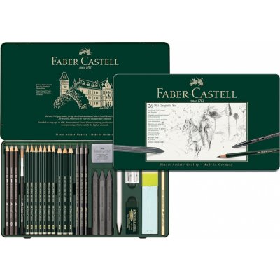 Faber-Castell Pitt Monochrome Graphite 112974 grafitová tužka sada 26 ks – Zboží Živě