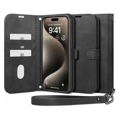 Spigen Wallet S Pro typu peněženka Apple iPhone 15 Pro černé – Zboží Mobilmania