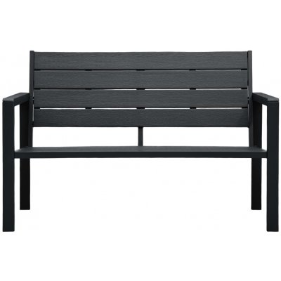 VidaXL Zahradní lavice 120 cm HDPE černá dřevěný vzhled – Zboží Mobilmania