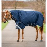 Horseware Výběhová deka Amigo 1200D s integrovaným krkem navy titanium grey & silver – Zboží Mobilmania