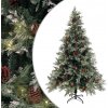 Vánoční stromek zahrada-XL Vánoční stromek s LED a šiškami zelený a bílý 120 cm PVC a PE