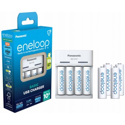 Panasonic Eneloop Basic BQ-CC61 + 4x AA 2200mAh – Zboží Živě
