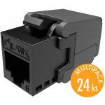 SOLARIX MULTIPACK 24ks Keystone Solarix CAT6 UTP RJ45 černý samořezný SXKJ-6-UTP-BK-SA – Zboží Mobilmania