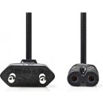 Nedis PCGB11040BK20 - Euro| Rovná Euro Zástrčka – IEC-320-C7 | 2 m | Černý - PCGB11040BK20 – Zboží Mobilmania