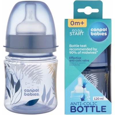 Canpol babies Antikoliková lahev EasyStart Gold modrá 120ml – Sleviste.cz