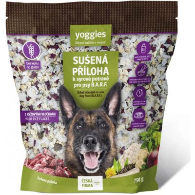 Yoggies sušená příloha k syrové potravě pro psy B.A.R.F. s rýžovými vločkami 750 g – Sleviste.cz