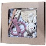 Doudou et Compagnie dárková sada pro miminko Slipper Gift Set Sage Green Lapin bačkůrky a zajíček na mazlení zelená 15 cm – Zbozi.Blesk.cz