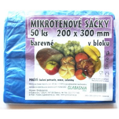 Mikrotenové sáčky v bloku 200 x 300 mm [50 ks] - barevné – Zbozi.Blesk.cz